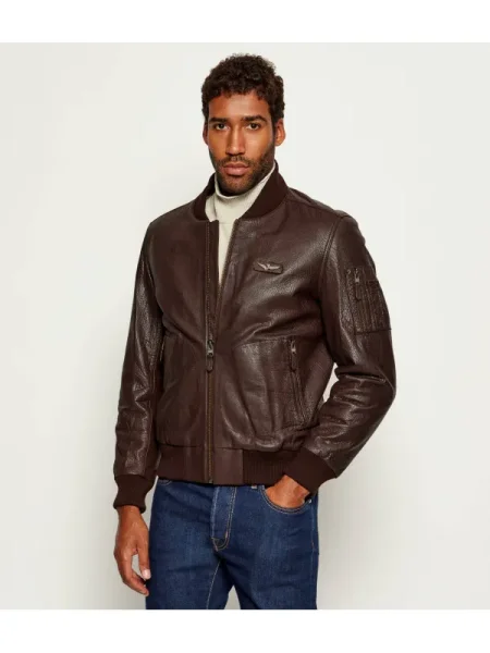 Aeronautica Militare Geacă de piele maro