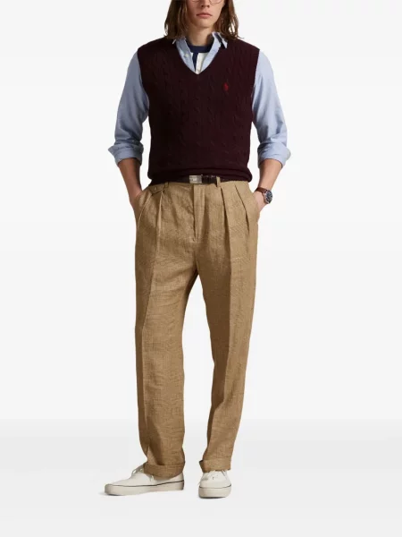 Μικρός κασκέτο Polo Ralph Lauren με χαμηλή μέση υφαίνω διαγωνίως πράσινο