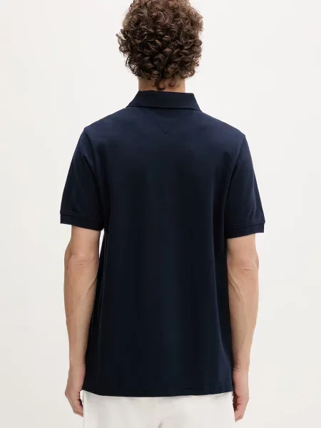 Koszulka polo Regular Fit z czystej bawełny Tommy Jeans niebieska