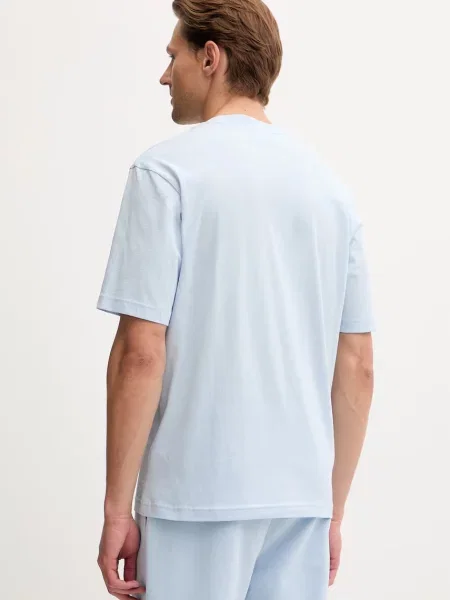 T-shirt o kroju regular fit z czystej bawełny model NAYONIX' Hugo Blue niebieska