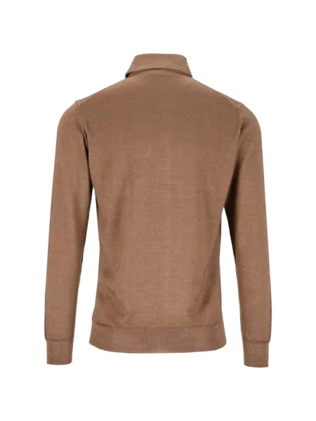 Lung tricou polo Fedeli maro