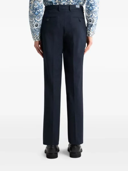 Pantaloni Etro cu model paisley din jacard albastru