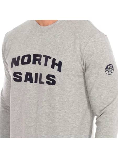 Bluza North Sails żakardowa z dekoltem w kształcie litery U casual szara