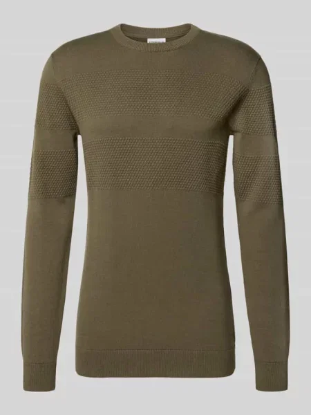 Sweter z dzianiny z prążkowanymi wykończeniami Lindbergh