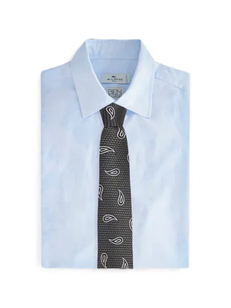 Γραβάτα Etro paisley ζακάρ μπλε