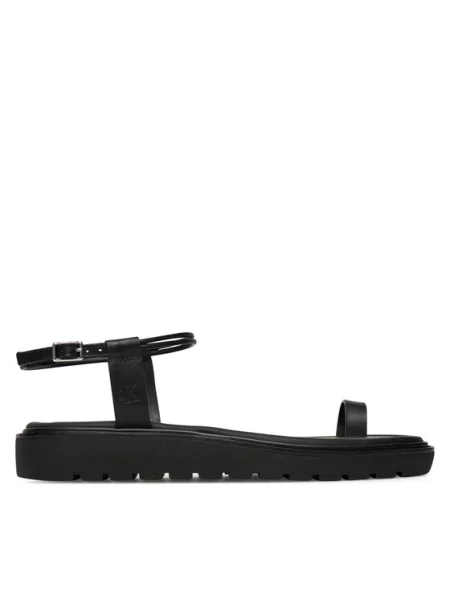 Calvin Klein Jeans Sandały Rope Toe Post Sandal Lth Mg czarny