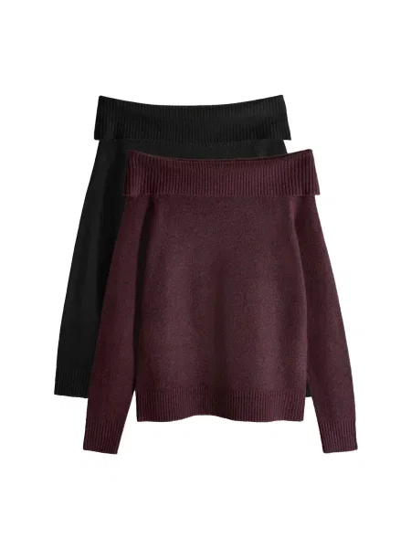 The Set Svetr bordó černá