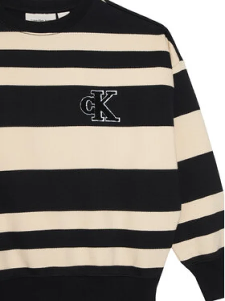 Calvin Klein Jeans Pulóver Striped Modern fekete