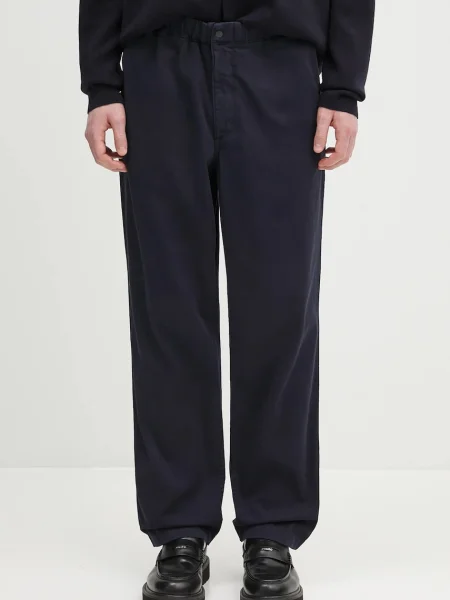 Norse Projects pantaloni Ezra Light Stretch bleumarin cu fason chinos
