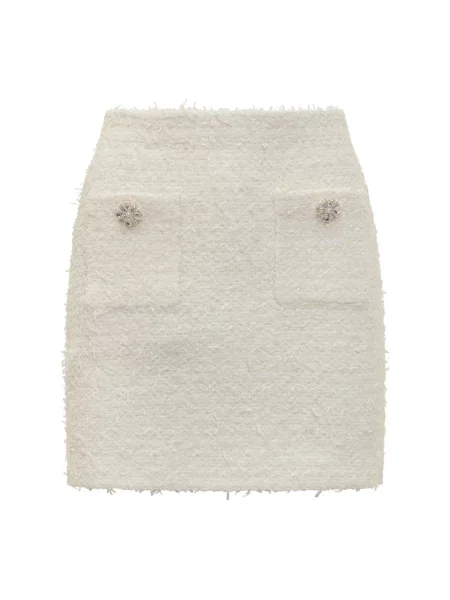 Mała mały bukiecik spódnica mini Self-portrait biała