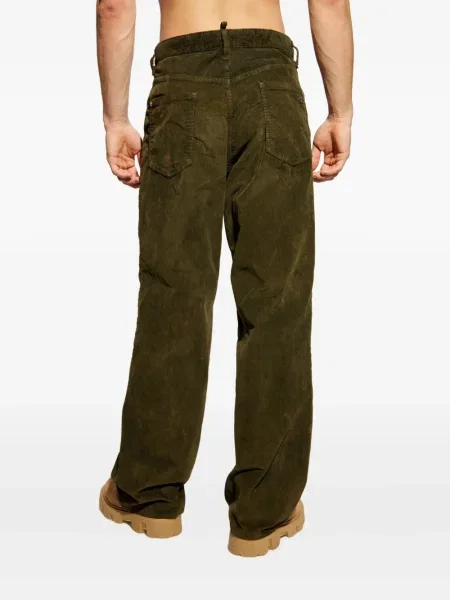 Pantaloni Dsquared2 de catifea cord verde