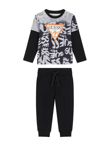 Guess Set bluză și pantalon negru