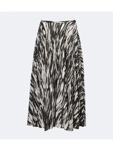 Fustă midi Proenza Schouler cu imagine din țesătură twill alb
