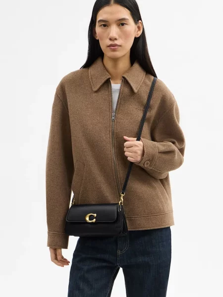 Coach чанта crossbody дамска от кожа Jet черно