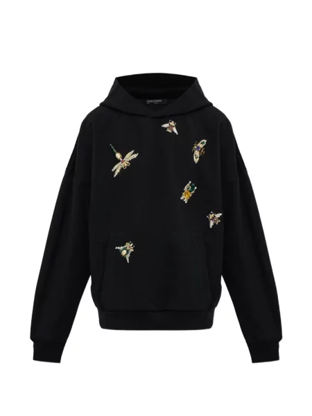 Hanorac cu glugă Balmain cu aplicații negru