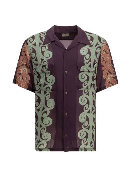 Gulerat cămașă Kapital cu model floral cu imagine violet