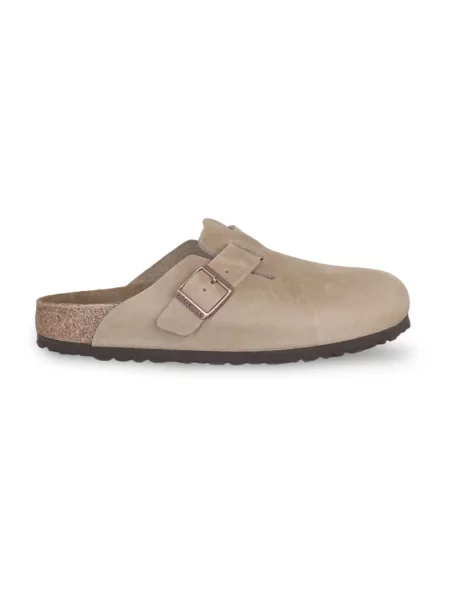 Klapki Birkenstock skórzane brązowe