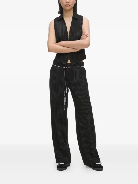 Ριγέ παντελόνι Karl Lagerfeld Jeans με αυτόγραφο μαύρο