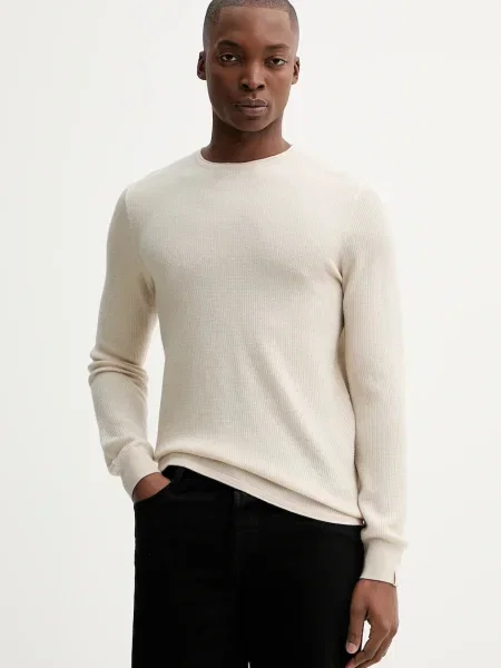 Пуловер с вълна Rag & Bone от лека материя бежово