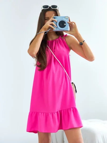 Obleka mini mini obleka Resti fuksija