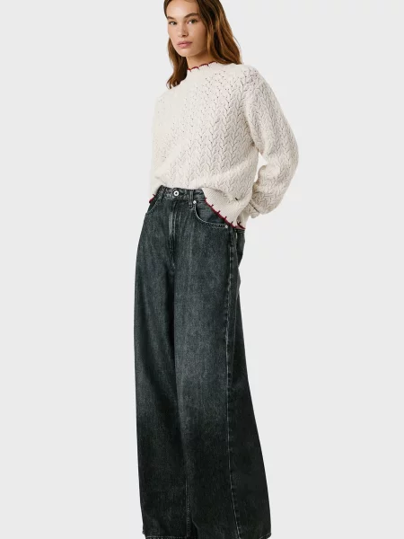 Широкие джинсы Pepe Jeans черные
