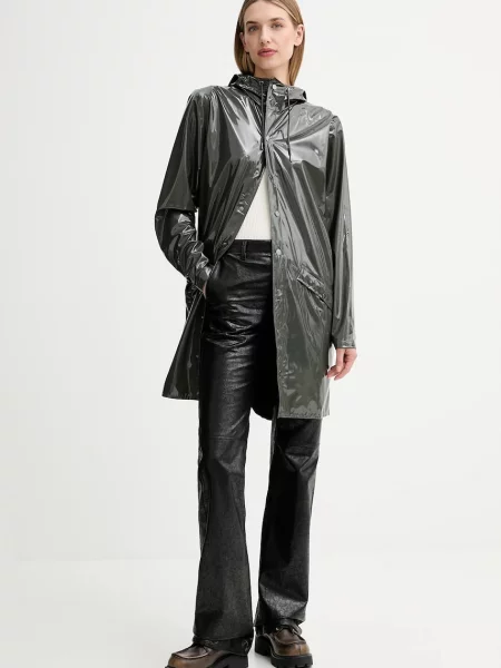 Rains kurtka Long Jacket przejściowa zielony