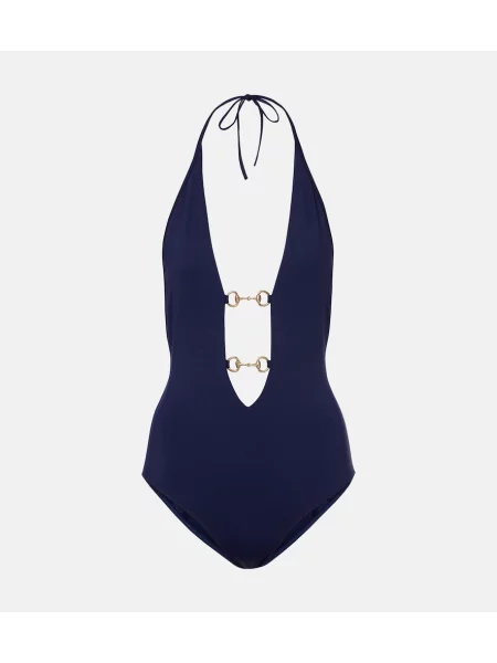 Strój kąpielowy Gucci z dekoltem halter niebieski