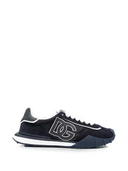 Sneakerși Dolce & Gabbana cu șireturi din dantelă cu autograf albastru