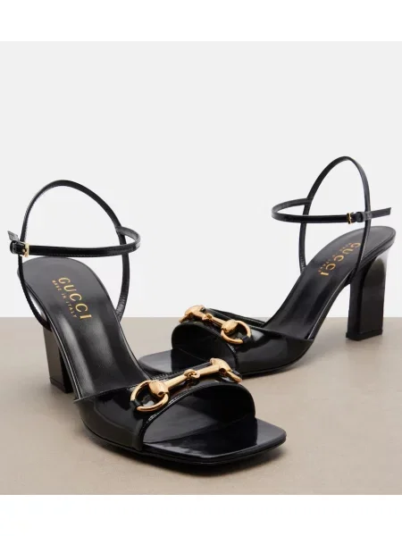 Sandale Gucci din piele slingback negru