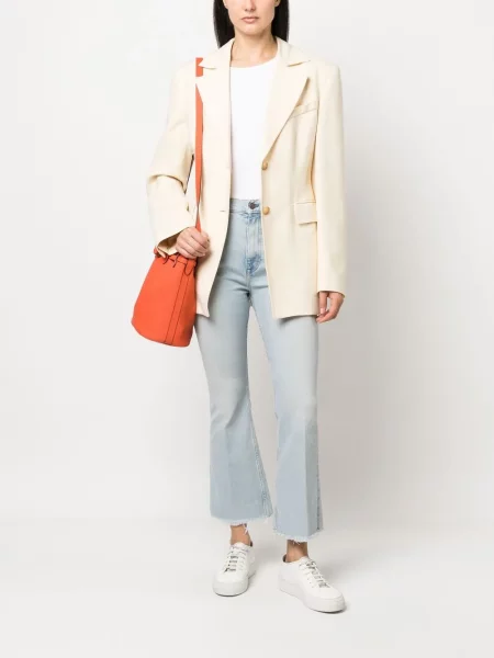 Boyfriendy Polo Ralph Lauren plecione z wysoką talią o krotszym kroju brązowe