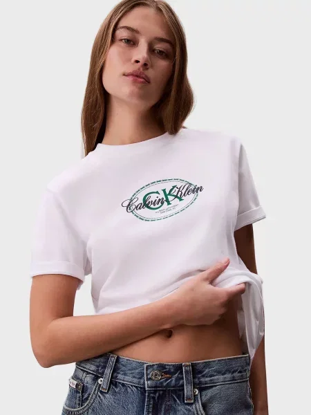 Класична футболка Calvin Klein Jeans біла