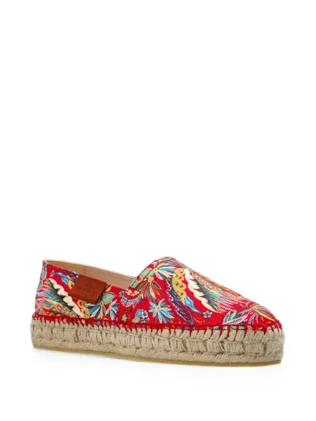 Espadrile Etro cu model floral cu imagine roșu