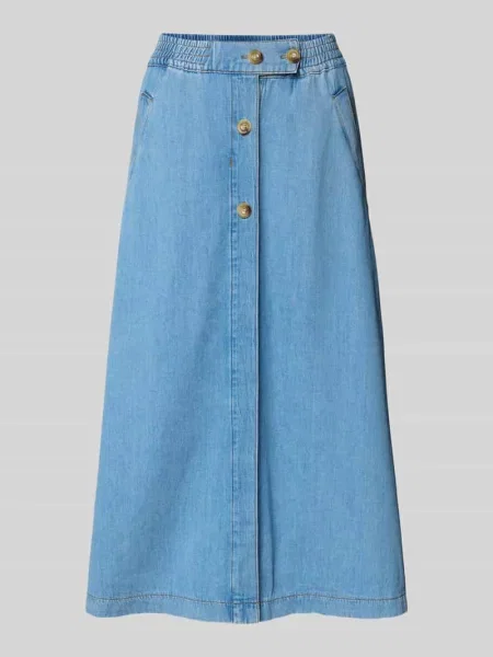 Spódnica jeansowa z z wypustką model ‘Marti’ Mos Mosh niebieska