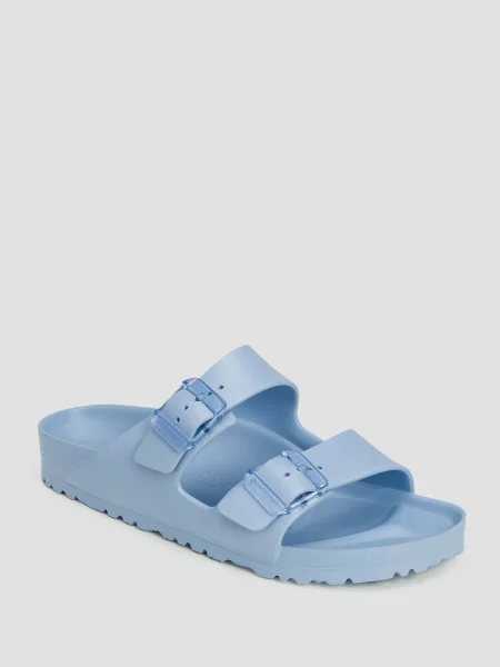 Klapki Birkenstock na sprzączkę niebieskie