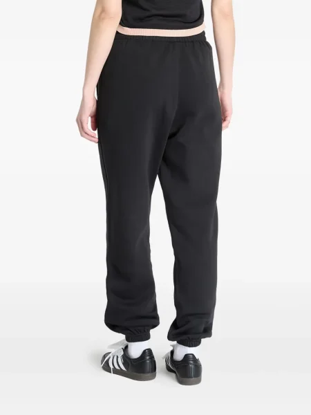 Pruhované pás kalhoty jogger Adidas s potiskem růžové