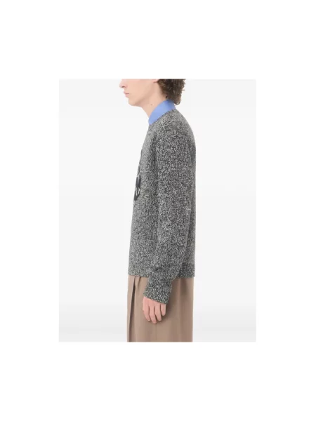 Lniany sweter Valentino szary
