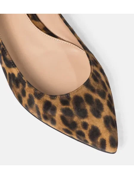 Balerini Gianvito Rossi cu imagine cu model leopard maro