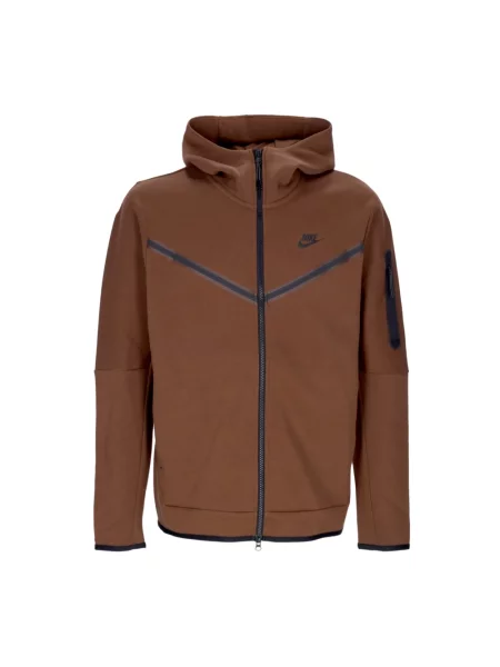 Lekka bluza z kapturem Nike polarowa brązowa