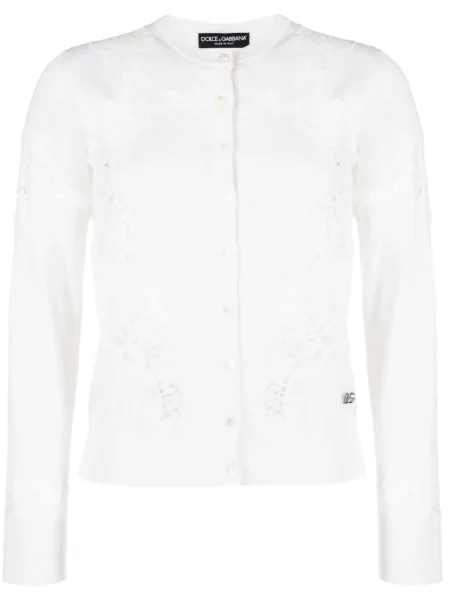 Cardigan Dolce & Gabbana din dantelă alb