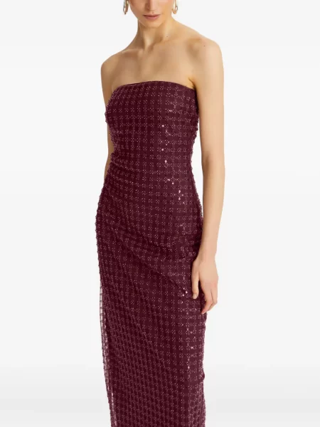 Rochie maxi Rotate Birger Christensen cu paiete de costum roșu