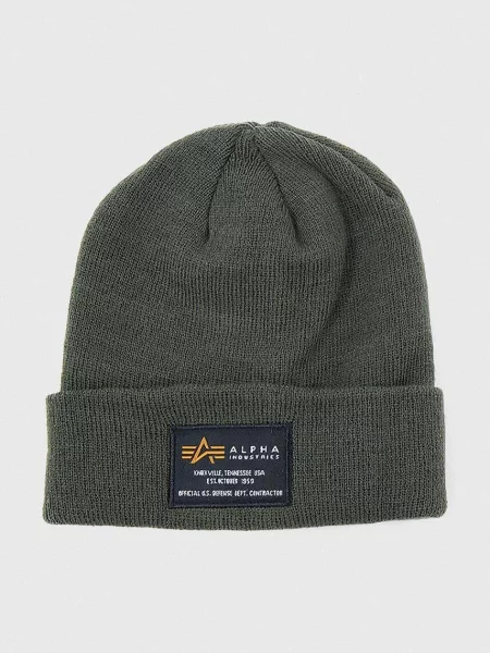 Καπέλο Alpha Industries Crew Beanie πράσινο λευκό