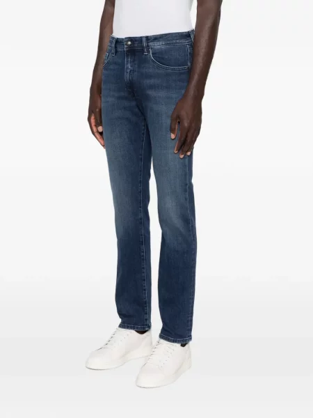 Blugi Hackett London cu autograf albastru
