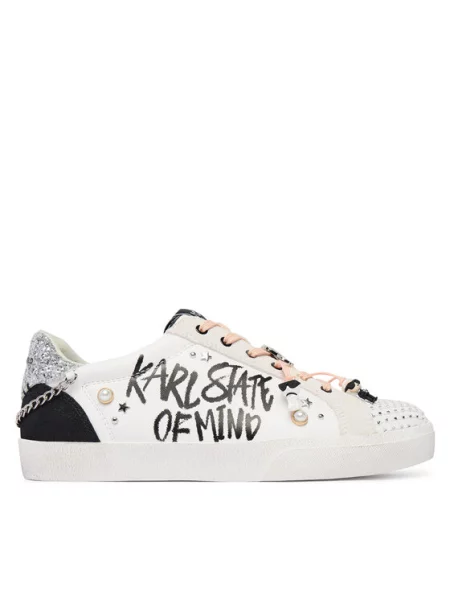 Boty Karl Lagerfeld SKOOL Karl State of Mind Lo Lace bílé