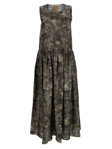 Rochie maxi Uma Wang cu model floral cu imagine verde