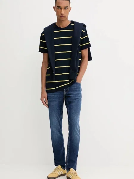 Kratka majica Tommy Jeans mornarsko modra