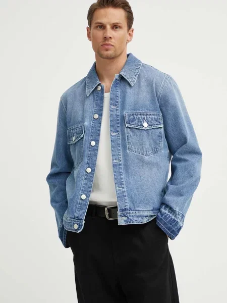 Won Hundred kurtka jeansowa przejściowa niebieski