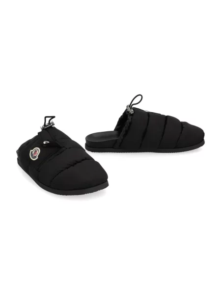Klapki mules Moncler skórzane czarne