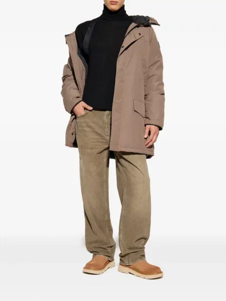 Geacă Canada Goose cu glugă maro