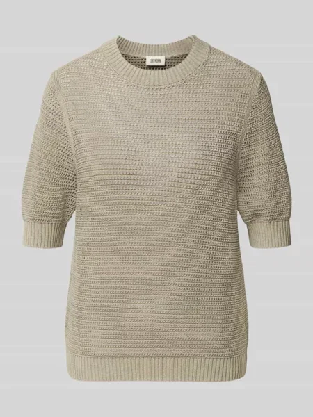 Sweter w dzianinowym wyglądzie o kroju regular fit model SANIDY' Drykorn zielony