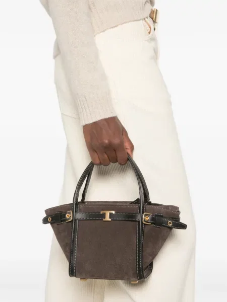 Geantă shopper Tod's cu cataramă maro